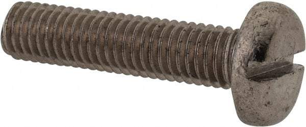 Value Collection - M8x1.25 Metric Coarse, 35mm Length Under Head Slotted Drive Machine Screw - Pan Head, Grade 316 & A4 Stainless Steel, Uncoated, Without Washer - Eagle Tool & Supply