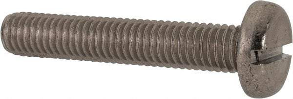 Value Collection - M8x1.25, 45mm Length Under Head Slotted Drive Machine Screw - Pan Head, Grade 316 & A4 Stainless Steel, Uncoated, Without Washer - Eagle Tool & Supply