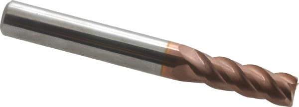 ProMax - 9/32", 3/4" LOC, 5/16" Shank Diam, 2-1/2" OAL, 4 Flute, Solid Carbide Square End Mill - Single End, TiCN Finish, Spiral Flute, 40° Helix, Right Hand Cut, Right Hand Flute, Series 111 - Eagle Tool & Supply