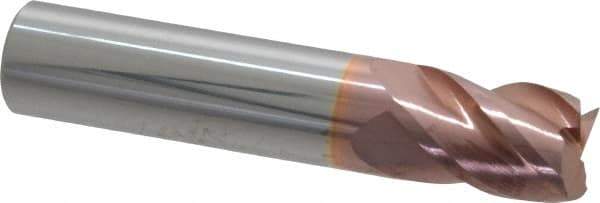 ProMax - 1/2", 5/8" LOC, 1/2" Shank Diam, 2-1/2" OAL, 4 Flute, Solid Carbide Square End Mill - Single End, TiCN Finish, Spiral Flute, 40° Helix, Right Hand Cut, Right Hand Flute, Series 111 - Eagle Tool & Supply