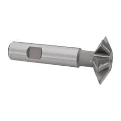 Whitney Tool Co. - 1-1/2° 1-1/2" Cut Diam, 1/2" Cut Width, 5/8" Shank, Carbide-Tipped Double-Angle Cutter - Eagle Tool & Supply