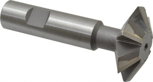 Whitney Tool Co. - 1-7/8° 1-7/8" Cut Diam, 5/8" Cut Width, 3/4" Shank, Carbide-Tipped Double-Angle Cutter - Eagle Tool & Supply