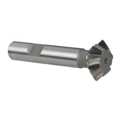 Whitney Tool Co. - 1° 1" Cut Diam, 3/8" Cut Width, 1/2" Shank, Carbide-Tipped Double-Angle Cutter - Eagle Tool & Supply