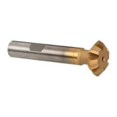 Whitney Tool Co. - 3/4° 3/4" Cut Diam, 1/4" Cut Width, 3/8" Shank, Carbide-Tipped Double-Angle Cutter - Eagle Tool & Supply