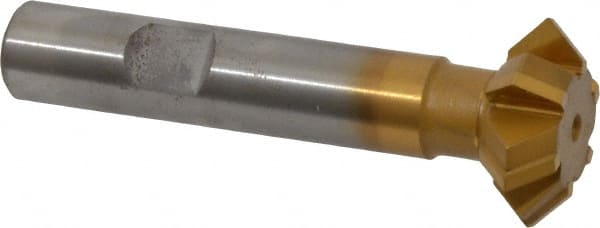 Whitney Tool Co. - 1° 1" Cut Diam, 3/8" Cut Width, 1/2" Shank, Carbide-Tipped Double-Angle Cutter - Eagle Tool & Supply