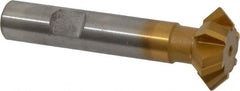 Whitney Tool Co. - 1° 1" Cut Diam, 3/8" Cut Width, 1/2" Shank, Carbide-Tipped Double-Angle Cutter - Eagle Tool & Supply