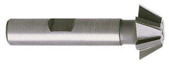 Whitney Tool Co. - 3/4" Diam x 5/16" Width of Cut, 60° Included Angle, Shank Connection, Carbide Tipped Single Angle Cutter - 3/8" Shank Diam, 2-1/8" Overall Length, Right Hand Cut, TiN Coated - Eagle Tool & Supply