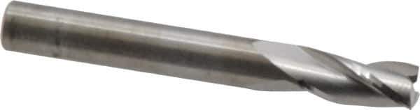 RobbJack - 1/4", 1/2" LOC, 1/4" Shank Diam, 2" OAL, 3 Flute, Solid Carbide Square End Mill - Single End, Uncoated, Spiral Flute, 30° Helix, Centercutting, Right Hand Cut, Right Hand Flute, Series TS-301 - Eagle Tool & Supply