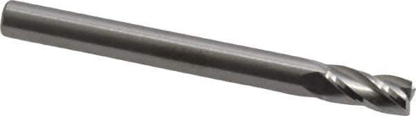 RobbJack - 3/16", 3/8" LOC, 3/16" Shank Diam, 2" OAL, 4 Flute, Solid Carbide Square End Mill - Single End, Uncoated, Spiral Flute, 30° Helix, Centercutting, Right Hand Cut, Right Hand Flute, Series TS-401 - Eagle Tool & Supply