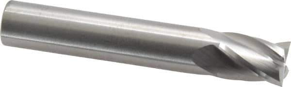 RobbJack - 1/2", 5/8" LOC, 1/2" Shank Diam, 3" OAL, 4 Flute, Solid Carbide Square End Mill - Single End, Uncoated, Spiral Flute, 30° Helix, Centercutting, Right Hand Cut, Right Hand Flute, Series TS-401 - Eagle Tool & Supply