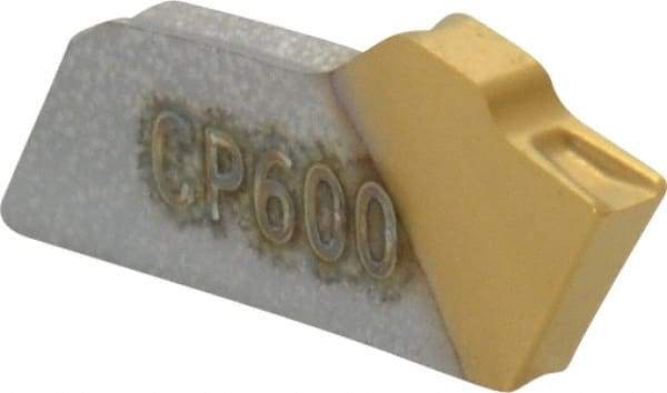 Seco - 150.101.4 16 CP600 Grade, 0.055" Cutting Width, Carbide Cutoff Insert - 0° Neutral Lead Angle, 0.006" Cnr Rad, TiAlN/TiN Coated, Single End - Eagle Tool & Supply