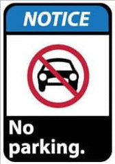 NMC - "Notice - No Parking", 14" Long x 10" Wide, Aluminum Safety Sign - Rectangle, 0.04" Thick, Use for Security & Admittance - Eagle Tool & Supply