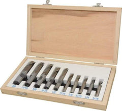 Interstate - 3/16 to 3/4", 2 Flute Square End Mill Set - Uncoated, High Speed Steel, Single End, Centercutting - Eagle Tool & Supply