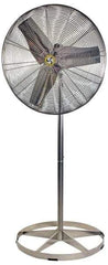 Airmaster - 30" Blade, 1/4 hp, 8,800 Max CFM, Single Phase Food Service Non-Adjustable Pedestal Fan - 115/230 Volts, 1 Speed - Eagle Tool & Supply