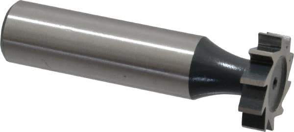 Interstate - 3/4" Diam x 3/16" Face Width, High Speed Steel, 10 Teeth, Shank Connection Woodruff Keyseat Cutter - Uncoated, 2-3/16" OAL x 1/2" Shank, Straight Teeth, ANSI 606, Old Standard 9 - Eagle Tool & Supply