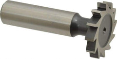 Interstate - 1-1/8" Diam x 3/16" Face Width, High Speed Steel, 12 Teeth, Shank Connection Woodruff Keyseat Cutter - Uncoated, 2-3/16" OAL x 1/2" Shank, Straight Teeth, ANSI 609, Old Standard 16 - Eagle Tool & Supply