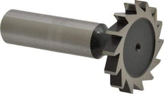 Interstate - 1-1/4" Diam x 3/16" Face Width, High Speed Steel, 14 Teeth, Shank Connection Woodruff Keyseat Cutter - Uncoated, 2-3/16" OAL x 1/2" Shank, Straight Teeth, ANSI 610, Old Standard 19 - Eagle Tool & Supply