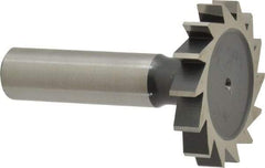 Interstate - 1-1/2" Diam x 1/4" Face Width, High Speed Steel, 16 Teeth, Shank Connection Woodruff Keyseat Cutter - Uncoated, 2-1/4" OAL x 1/2" Shank, Straight Teeth, ANSI 812, Old Standard 24 - Eagle Tool & Supply