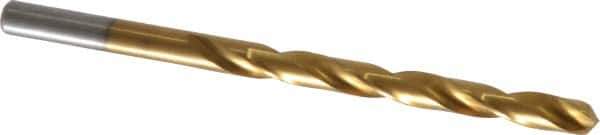 Chicago-Latrobe - 15/64" 135° High Speed Steel Jobber Drill - TiN Finish, Right Hand Cut, Spiral Flute, Straight Shank, 3-7/8" OAL, Split Point - Eagle Tool & Supply