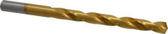 Chicago-Latrobe - 19/64" 135° High Speed Steel Jobber Drill - TiN Finish, Right Hand Cut, Spiral Flute, Straight Shank, 4-3/8" OAL, Split Point - Eagle Tool & Supply