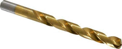 Chicago-Latrobe - 27/64" 135° High Speed Steel Jobber Drill - TiN Finish, Right Hand Cut, Spiral Flute, Straight Shank, 5-3/8" OAL, Split Point - Eagle Tool & Supply
