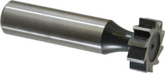 Interstate - 3/4" Diam x 1/4" Face Width, High Speed Steel, 10 Teeth, Shank Connection Woodruff Keyseat Cutter - Uncoated, 2-1/4" OAL x 1/2" Shank, Straight Teeth, ANSI 806, Old Standard 91 - Eagle Tool & Supply