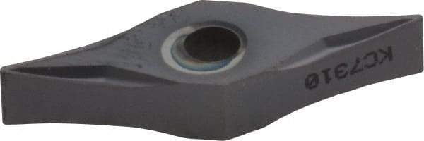 Kennametal - VNGP331 K Grade KC5010 Carbide Turning Insert - TiAlN Finish, 35° Diamond, 3/8" Inscr Circle, 3/16" Thick, 1/64" Corner Radius - Eagle Tool & Supply
