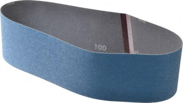 Norton - 3" Wide x 24" OAL, 100 Grit, Zirconia Alumina Abrasive Belt - Zirconia Alumina, Fine, Coated, Y Weighted Cloth Backing, Series 3X - Eagle Tool & Supply