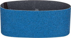 Norton - 4" Wide x 24" OAL, 36 Grit, Zirconia Alumina Abrasive Belt - Zirconia Alumina, Very Coarse, Coated, Y Weighted Cloth Backing, Series 3X - Eagle Tool & Supply