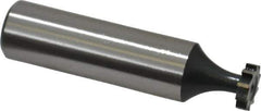 Interstate - 3/8" Diam x 3/32" Face Width, High Speed Steel, 6 Teeth, Shank Connection Woodruff Keyseat Cutter - Uncoated, 2-3/32" OAL x 1/2" Shank, Straight Teeth, ANSI 303, Old Standard 212 - Eagle Tool & Supply