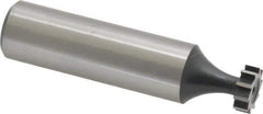 Interstate - 3/8" Diam x 1/8" Face Width, High Speed Steel, 6 Teeth, Shank Connection Woodruff Keyseat Cutter - Uncoated, 2-1/8" OAL x 1/2" Shank, Straight Teeth, ANSI 403, Old Standard 213 - Eagle Tool & Supply