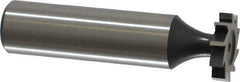 Interstate - 5/8" Diam x 1/8" Face Width, Cobalt, 8 Teeth, Shank Connection Woodruff Keyseat Cutter - Uncoated, 2-1/8" OAL x 1/2" Shank, Straight Teeth, ANSI 405, Old Standard 5 - Eagle Tool & Supply