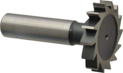 Interstate - 1-3/8" Diam x 1/4" Face Width, Cobalt, 14 Teeth, Shank Connection Woodruff Keyseat Cutter - Uncoated, 2-1/4" OAL x 1/2" Shank, Straight Teeth, ANSI 811, Old Standard 22 - Eagle Tool & Supply