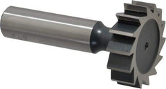 Interstate - 1-1/4" Diam x 3/8" Face Width, Cobalt, 14 Teeth, Shank Connection Woodruff Keyseat Cutter - Uncoated, 2-3/8" OAL x 1/2" Shank, Straight Teeth, ANSI 1210, Old Standard E - Eagle Tool & Supply