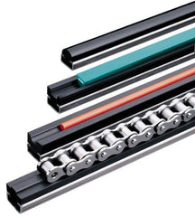 Fenner Drives - 0.59" Guide Height, C3 Mount, UHMW PE, Round Belt Guide - 10" Overall Width x 0.79" Overall Height, Galvanized Steel - Eagle Tool & Supply