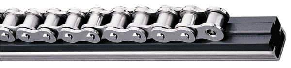 Fenner Drives - 0.79" Guide Width, 0.59" Guide Height, C3 Mount, UHMW PE, Single Chain Guide - 10" Overall Width x 0.79" Overall Height, Stainless Steel - Eagle Tool & Supply