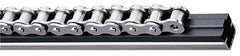Fenner Drives - 1.10" Guide Width, 0.59" Guide Height, C5 Mount, UHMW PE, Single Chain Guide - 10" Overall Width x 0.83" Overall Height, Galvanized Steel - Eagle Tool & Supply