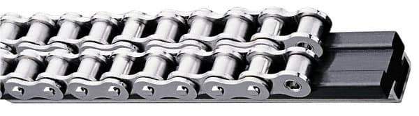 Fenner Drives - 0.85" Guide Width, 0.59" Guide Height, C3 Mount, UHMW PE, Double Chain Guide - 10" Overall Width x 0.79" Overall Height, Galvanized Steel - Eagle Tool & Supply