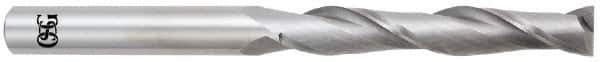 OSG - 1/4", 1-1/2" LOC, 1/4" Shank Diam, 6" OAL, 2 Flute, Solid Carbide Square End Mill - Single End, Uncoated, Spiral Flute, 30° Helix, Centercutting, Right Hand Cut, Right Hand Flute, Series 482 - Eagle Tool & Supply