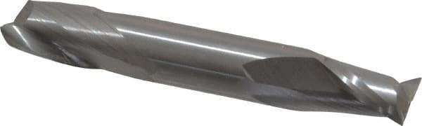 OSG - 3/8", 1/2" LOC, 3/8" Shank Diam, 2-1/2" OAL, 2 Flute, Solid Carbide Square End Mill - Double End, Uncoated, Spiral Flute, 30° Helix, Centercutting, Right Hand Cut, Right Hand Flute, Series 422 - Eagle Tool & Supply