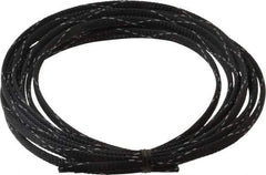 Techflex - Black/White Braided Expandable Cable Sleeve - 10' Coil Length, -103 to 257°F - Eagle Tool & Supply