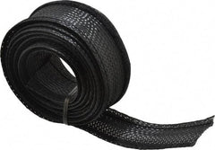 Techflex - Black Braided Cable Sleeve - 10' Coil Length, -103 to 257°F - Eagle Tool & Supply