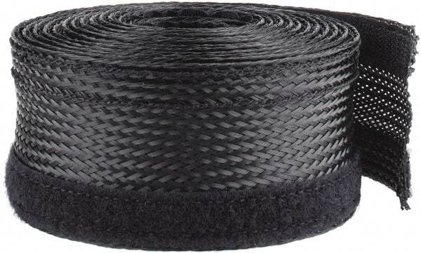 Techflex - Black Braided Cable Sleeve - 10' Coil Length, -103 to 257°F - Eagle Tool & Supply