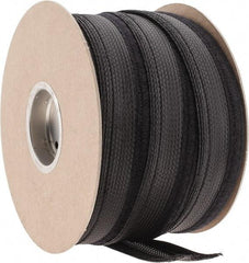 Techflex - Black Braided Cable Sleeve - 100' Coil Length, -103 to 257°F - Eagle Tool & Supply