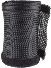 Techflex - Black Braided Cable Sleeve - 3' Coil Length, -103 to 257°F - Eagle Tool & Supply