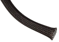 Techflex - Black Braided Expandable Cable Sleeve - 500' Coil Length, -103 to 257°F - Eagle Tool & Supply