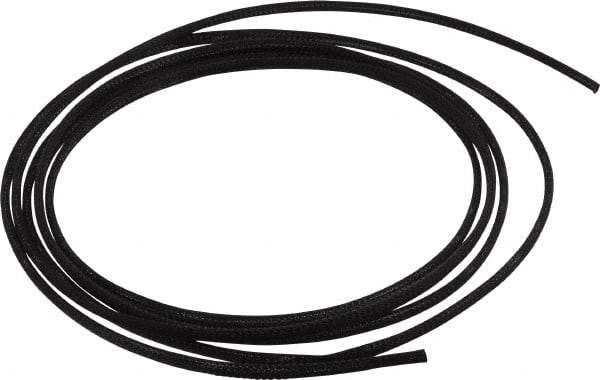 Techflex - Black Braided Expandable Cable Sleeve - 10' Coil Length, -103 to 257°F - Eagle Tool & Supply