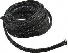 Techflex - Black Braided Expandable Cable Sleeve - 10' Coil Length, -103 to 257°F - Eagle Tool & Supply