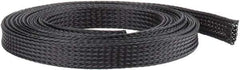 Techflex - Black Braided Expandable Cable Sleeve - 10' Coil Length, -103 to 257°F - Eagle Tool & Supply