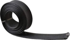 Techflex - Black Braided Expandable Cable Sleeve - 10' Coil Length, -103 to 257°F - Eagle Tool & Supply